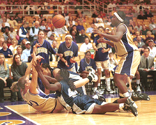 Scrambling for the Ball Against ODU, 2002