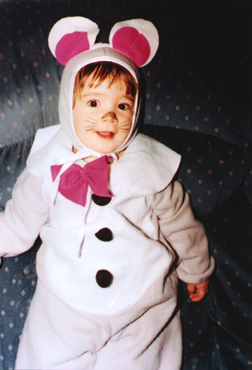 Devin in his 'bunny' suit for his trip to Intel on Halloween 1997