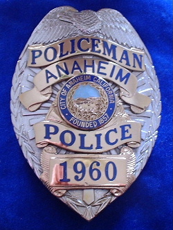 Past issue (60's-70's) Annaheim Police eagle top. Made by Sun Badge Co.