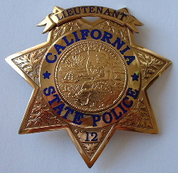 Defunct agency - the California State Police was merged with the CHP in 1995. This badge is hallmarked "Irvine & Jachens"