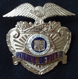 LAPD "Police Officer" cap badge hallmarked "KAAG"