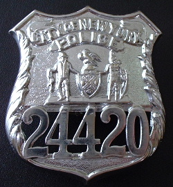 Older issued NYPD patrolman shield, hallmarked "Chas. Greenblatt" dates back to 40's 50's era
