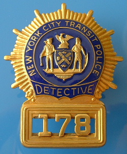 Issued New York City Transit Police Detective, consolidated into the NYPD in 1995