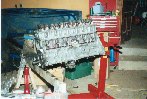 Valve train, oil pump, distributor installed