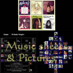 Music sheets, picture discs and other pictures from Melanie's career. 