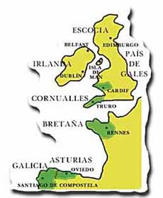 Mapa de las naciones celtas