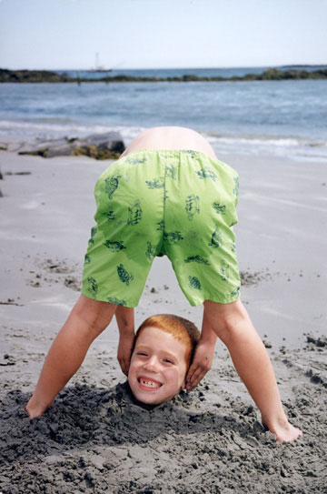 Can you see what's wrong with this picture? Yes that's right, the boy has ginger hair