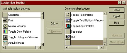 Customize Toolbar