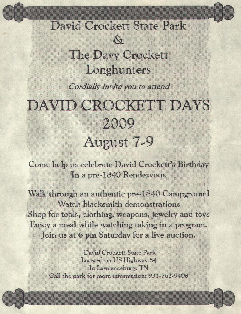 CROCKETT DAYS 2009 FLYER 