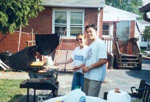 during a BBQ