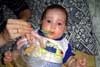 Minha primeira papinha! Humm!