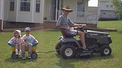 This is the way we mow the yard, mow the yard, mow the yard....