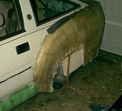 Rear guard fibreglassed over.