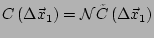 $ C\left(\Delta \vec{x}_1\right) =
\mathcal{N} \tilde{C}\left(\Delta \vec{x}_1\right)$