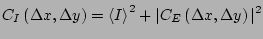 $\displaystyle C_I \left( \Delta x, \Delta y \right)= \left< I \right>^2 +
\vert C_E \left( \Delta x, \Delta y \right)\vert^2$