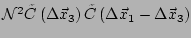 $ \mathcal{N}^2 \tilde{C}\left(\Delta \vec{x}_3\right)
\tilde{C}\left(\Delta \vec{x}_1-\Delta \vec{x}_3\right)$