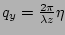 $ q_y = \frac{2\pi }{\lambda z}
\eta$