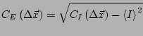 $\displaystyle C_E\left(\Delta \vec{x}\right) = \sqrt{C_I\left(\Delta \vec{x}\right) - \left<I\right>^2}$