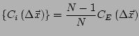 $\displaystyle \left\{C_i\left(\Delta \vec{x}\right)\right\} = \frac{N-1}{N}C_E\left(\Delta \vec{x}\right)$