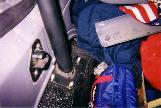 Close up of Passenger's side sandwich plate on rear, internal hoop.