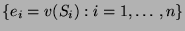 $ \{e_i = v(S_i) : i
= 1, \ldots, n\}$