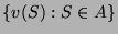 $ \{v(S) : S \in A\}$