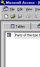 Database screen