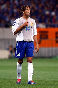 Alex, in action against Belgium