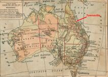 Map of Australia showing location of Townsville (click on picture to enlarge 120kb)