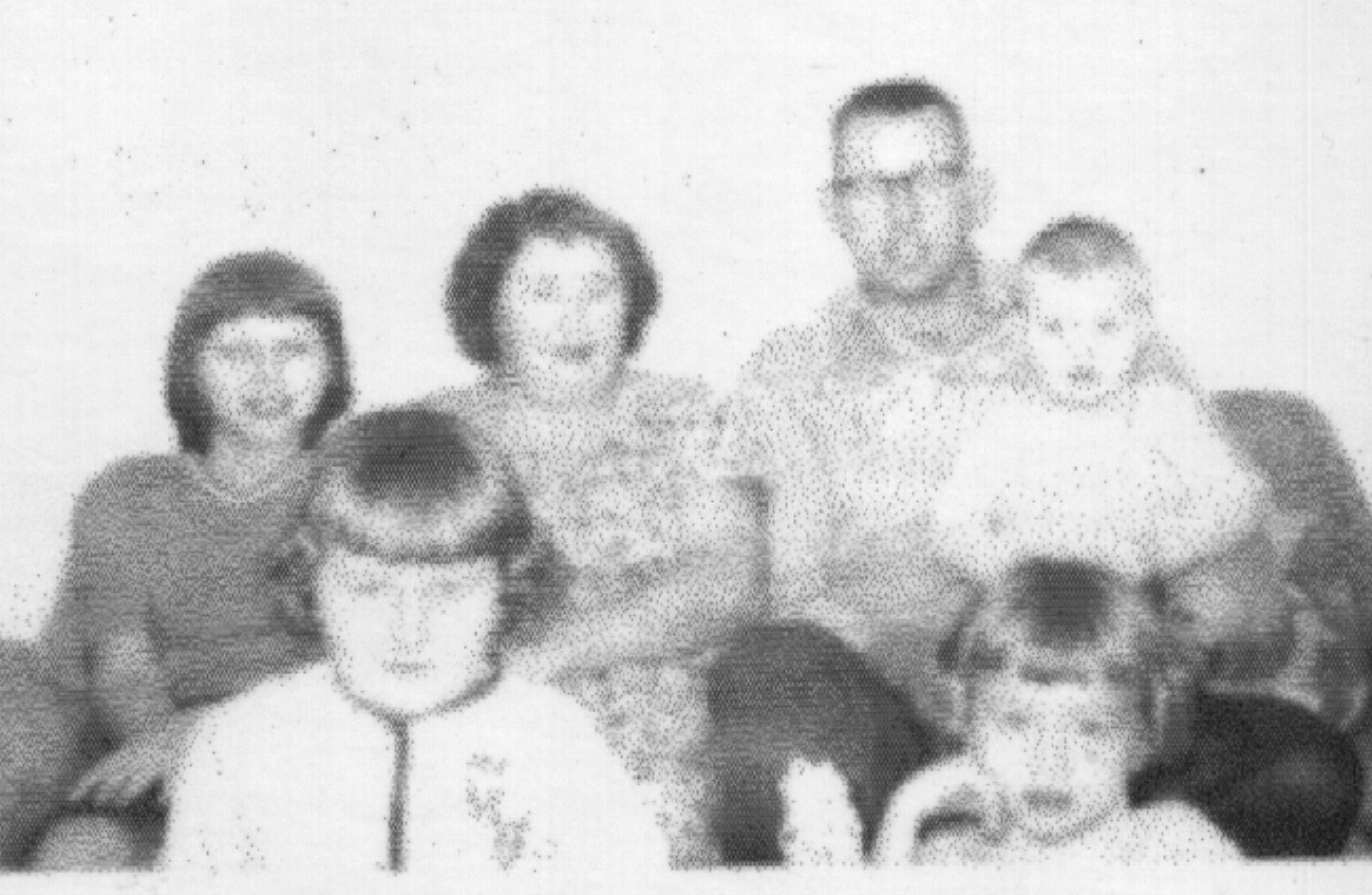 Back Row: Carolyn, Mom, Dad holding Dean Front Row: Donna & Debbie&nbsp; Picture taken About 1967/68