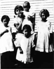 From the Left:Ilene, Cousin Ann-Laurie holding Joe, Pearl and front is Flo 