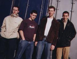 (from left to right) Mikee, Andy, Ross & Jason outside Unit 31 Studio, Almondbank