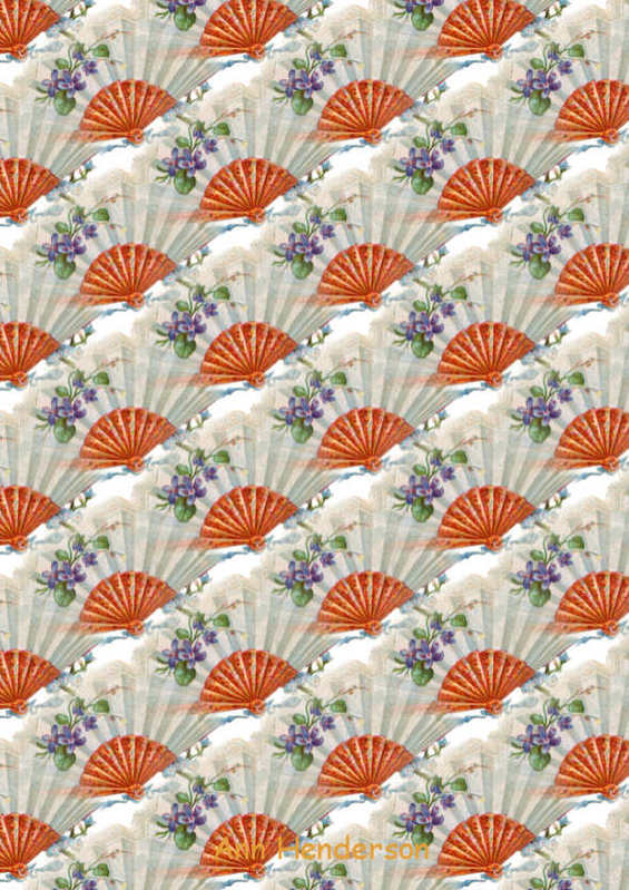 victorian fan portrait backing sheet