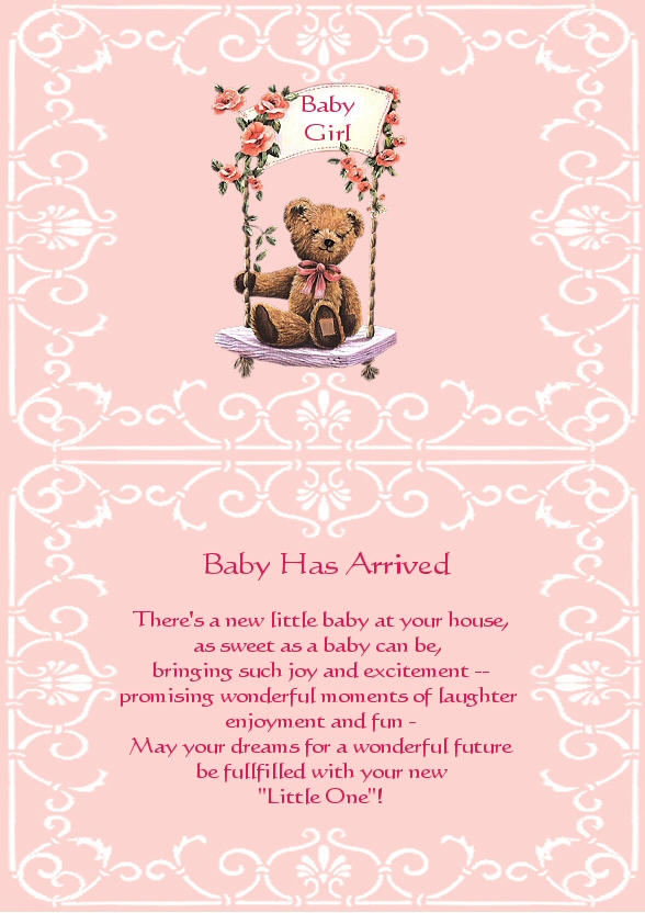 baby girl card insert 2