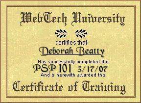 my psp 101 certificate