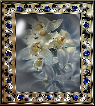 flowers in a gold frame