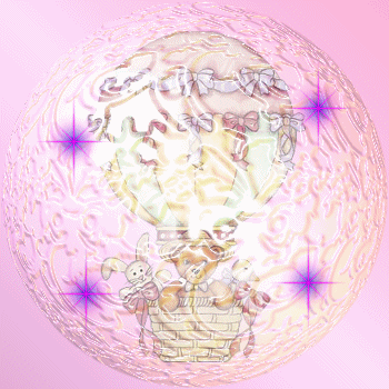 teddy in a balloon globe