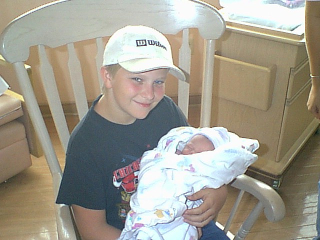 New Uncle Kyle with Gianna