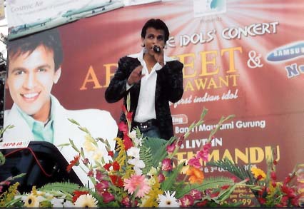 Abhijeet Sawant giving his First Concert in Nepal.Photo By: Deepak