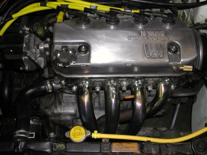 hp racing headers,nology wires,chikara oil cap,brushed alum. valve cover