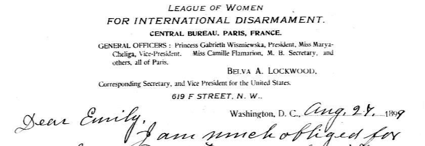 Belva's letterhead, takes a bit to load