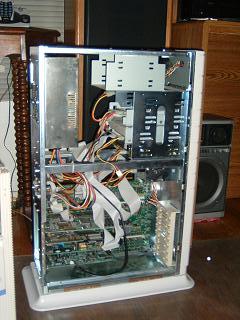 Open side view of a 1993 Gateway 2000 server.