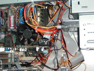 A bad close up of the north bridge and processor (sorry about the wires).