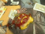 Mr. Sad monster. Made out of ketchup and mustard and salt and pepa. 