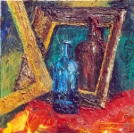 Stilleven met flessen en kaders / Still Life