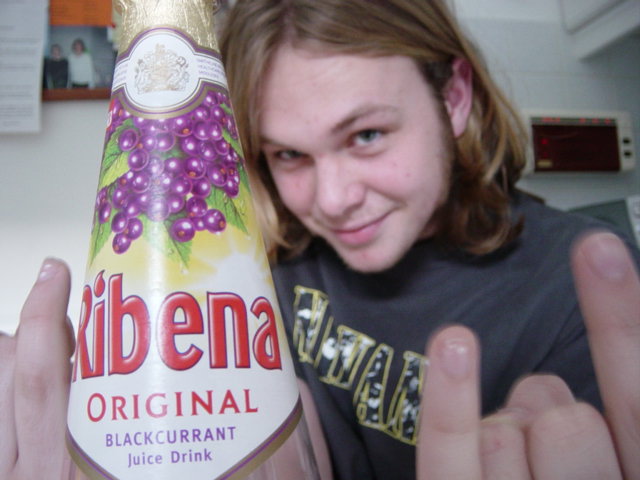 Bean has an unhealthy obsession for Ribena