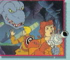 Watch out for the dinosaur, Jake!