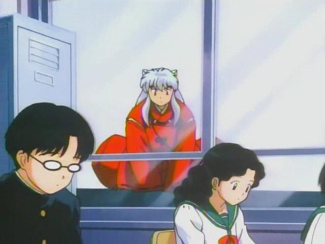 Inuyasha: "Oooh! That boy looks interesting!" *goes to go through glass.* *hits glass, yelps, and sits back down* *Looks at glass* "Er...what is this? An invisible forcefield?!"