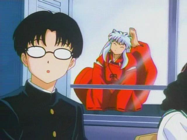 Inuyasha: "Oh well, forcefield or not, I'm going to...er..going to...ER! MY EAR!" *Scratch Scratch* "Damn fleas.." Myoga: "But..Lord Inuyasha!" Inuyasha: "Oh, it's only you." *Smoosh..*