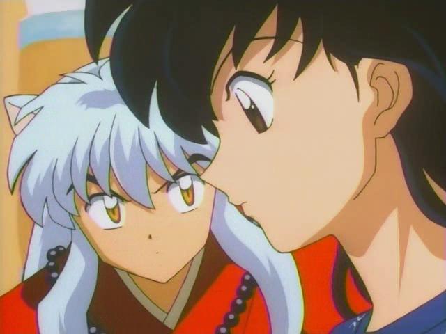 Inuyasha: *Stare* *thinks* "Why is she having a staring match with papers that have strange spells written on them?" 